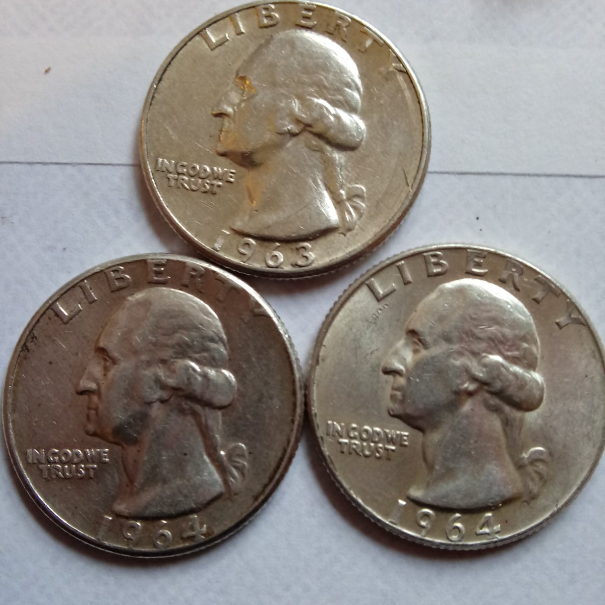 1963-&-1964-Washington-Silver-Transitional-Quarters